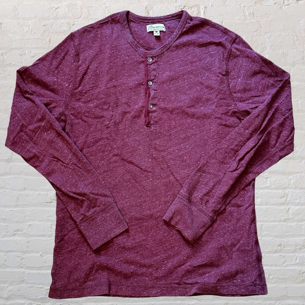 J. Crew Knit Goods New York New York Long Sleeve Henley Shirt Medium Slim - Picture 1 of 5